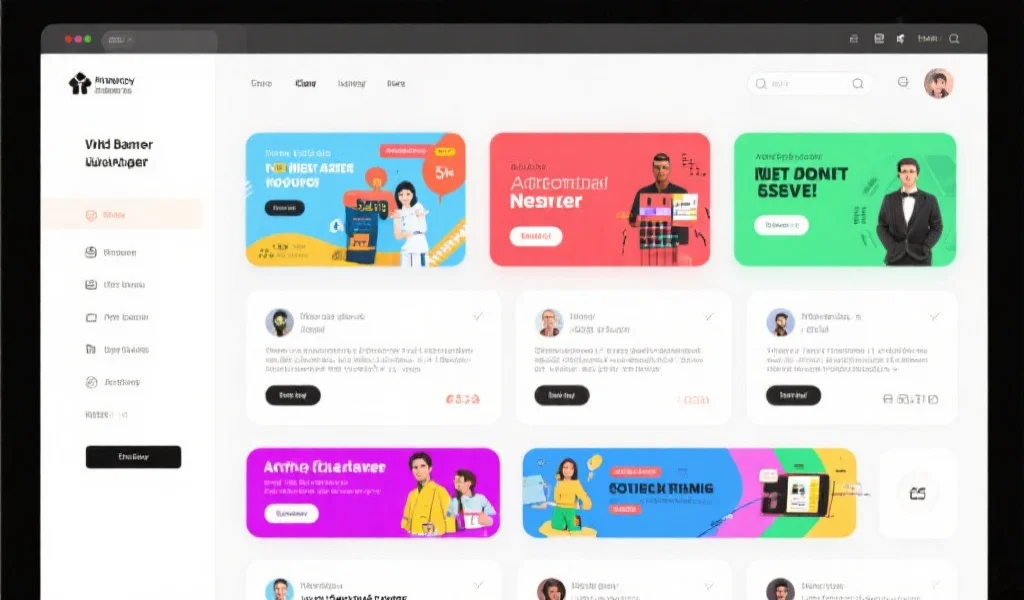 一个现代网页界面，展示多个醒目的公告消息板块和活动推广横幅，布局简洁易读